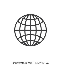 Earth grid outline icon. linear style sign for mobile concept and web design. Planet Globe simple line vector icon. Symbol, logo illustration. Pixel perfect vector graphics