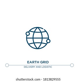 earth grid outline vector icon. simple element illustration. earth grid outline icon from editable delivery concept. can be used for web and mobile
