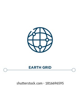 earth grid outline vector icon. simple element illustration. earth grid outline icon from editable hotel concept. can be used for web and mobile
