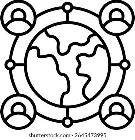 Earth grid vector icon. Can be used for printing, mobile and web applications.