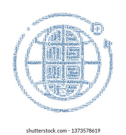 earth grid word cloud. tag cloud about earth grid