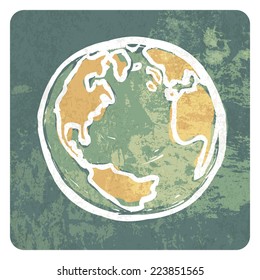 Earth grunge icon