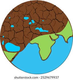 Terra. meio seca, problema ambiental