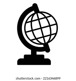 Earth Half Glyph Vector Icon which can easily modified 

