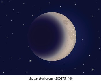 Earth half moon appearance vector illustration