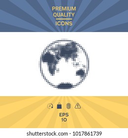 Earth - halftone logo. Element for your design