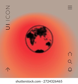 Terra - logotipo de meio-tom. Elemento para seu design