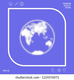 Earth - halftone logo. Graphic elements for your design