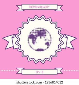 Earth - halftone logo. Graphic elements for your design