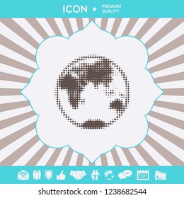 Earth - halftone logo. Graphic elements for your design