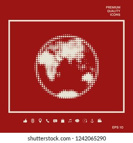 Earth - halftone logo. Graphic elements for your design