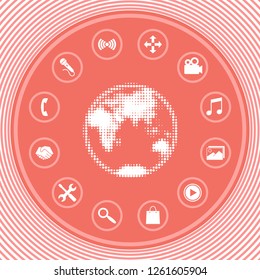 Earth - halftone logo. Graphic elements for your design