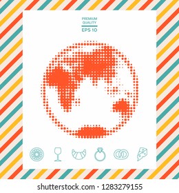 Earth - halftone logo. Graphic elements for your design