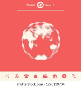Earth - halftone logo. Graphic elements for your design