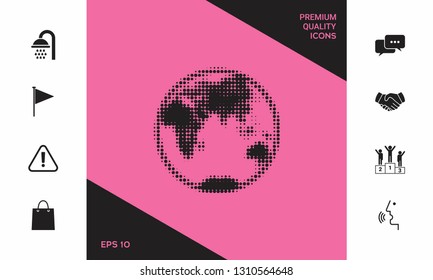Earth - halftone logo. Graphic elements for your design