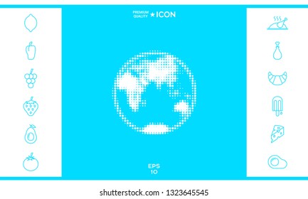 Earth - halftone logo. Graphic elements for your design