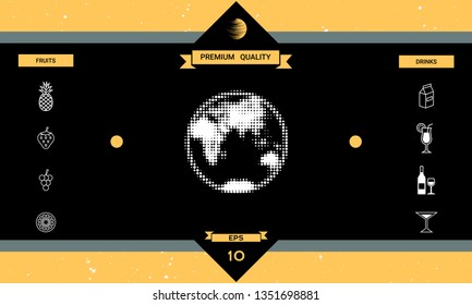 Earth - halftone logo. Graphic elements for your design
