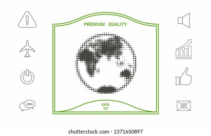 Earth - halftone logo. Graphic elements for your design