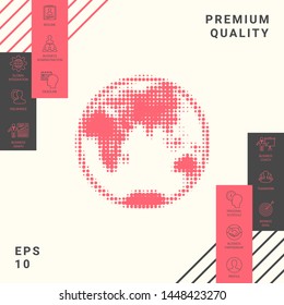 Earth - halftone logo. Graphic elements for your design