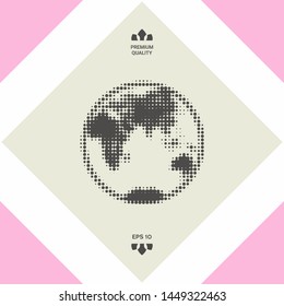 Earth - halftone logo. Graphic elements for your design