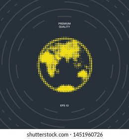Earth - halftone logo. Graphic elements for your design