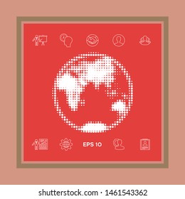 Earth - halftone logo. Graphic elements for your design