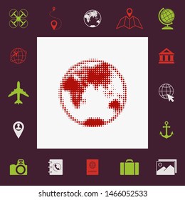 Earth - halftone logo. Graphic elements for your design
