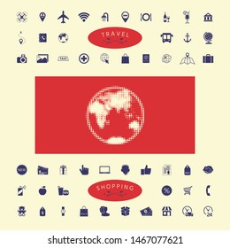 Earth - halftone logo. Graphic elements for your design