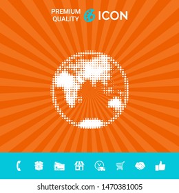Earth - halftone logo. Graphic elements for your design