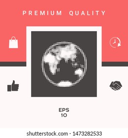 Earth - halftone logo. Graphic elements for your design