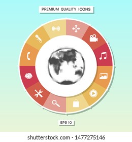 Earth - halftone logo. Graphic elements for your design