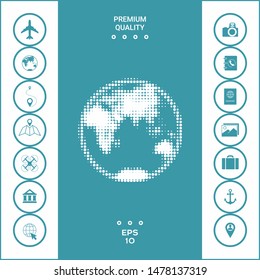 Earth - halftone logo. Graphic elements for your design