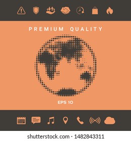 Earth - halftone logo. Graphic elements for your design
