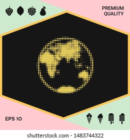 Earth - halftone logo. Graphic elements for your design