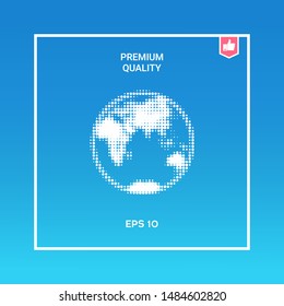 Earth - halftone logo. Graphic elements for your design