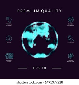 Earth - halftone logo. Graphic elements for your design