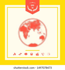 Earth - halftone logo. Graphic elements for your design