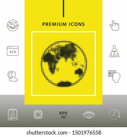 Earth - halftone logo. Graphic elements for your design