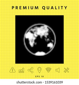 Earth - halftone logo. Graphic elements for your design
