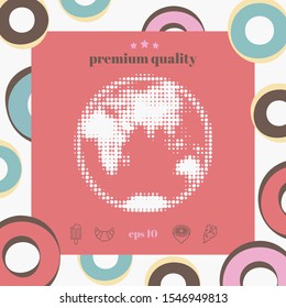 Earth - halftone logo. Graphic elements for your design