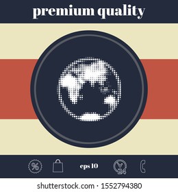 Earth - halftone logo. Graphic elements for your design