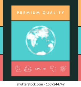 Earth - halftone logo. Graphic elements for your design