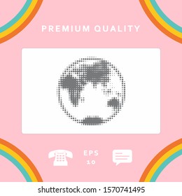 Earth - halftone logo. Graphic elements for your design