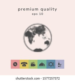 Earth - halftone logo. Graphic elements for your design