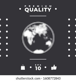 Earth - halftone logo. Graphic elements for your design