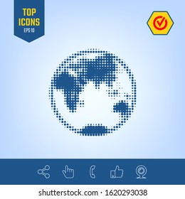Earth - halftone logo. Graphic elements for your design