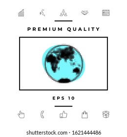 Earth - halftone logo. Graphic elements for your design