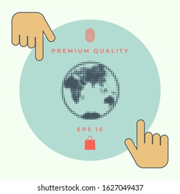 Earth - halftone logo. Graphic elements for your design