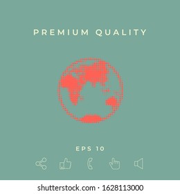 Earth - halftone logo. Graphic elements for your design