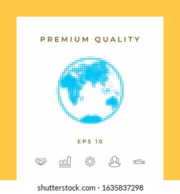 Earth - halftone logo. Graphic elements for your design